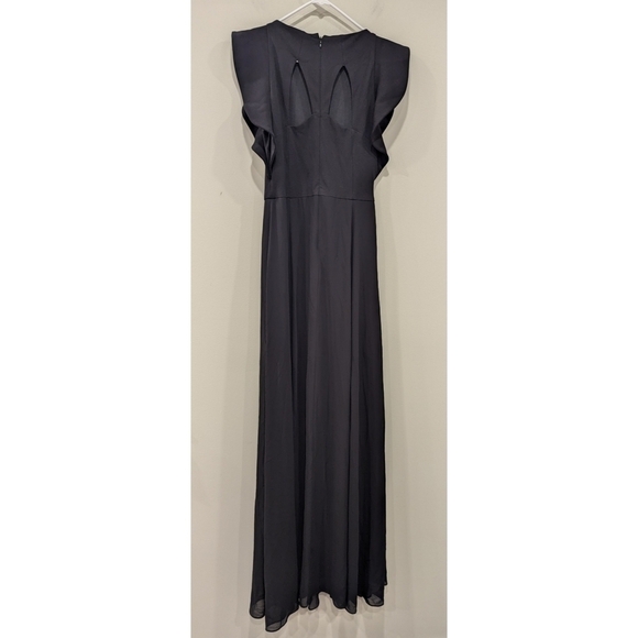 H by Halston Black Flutter Sleeve Maxi Dress Size 4 - Picture 5 of 8